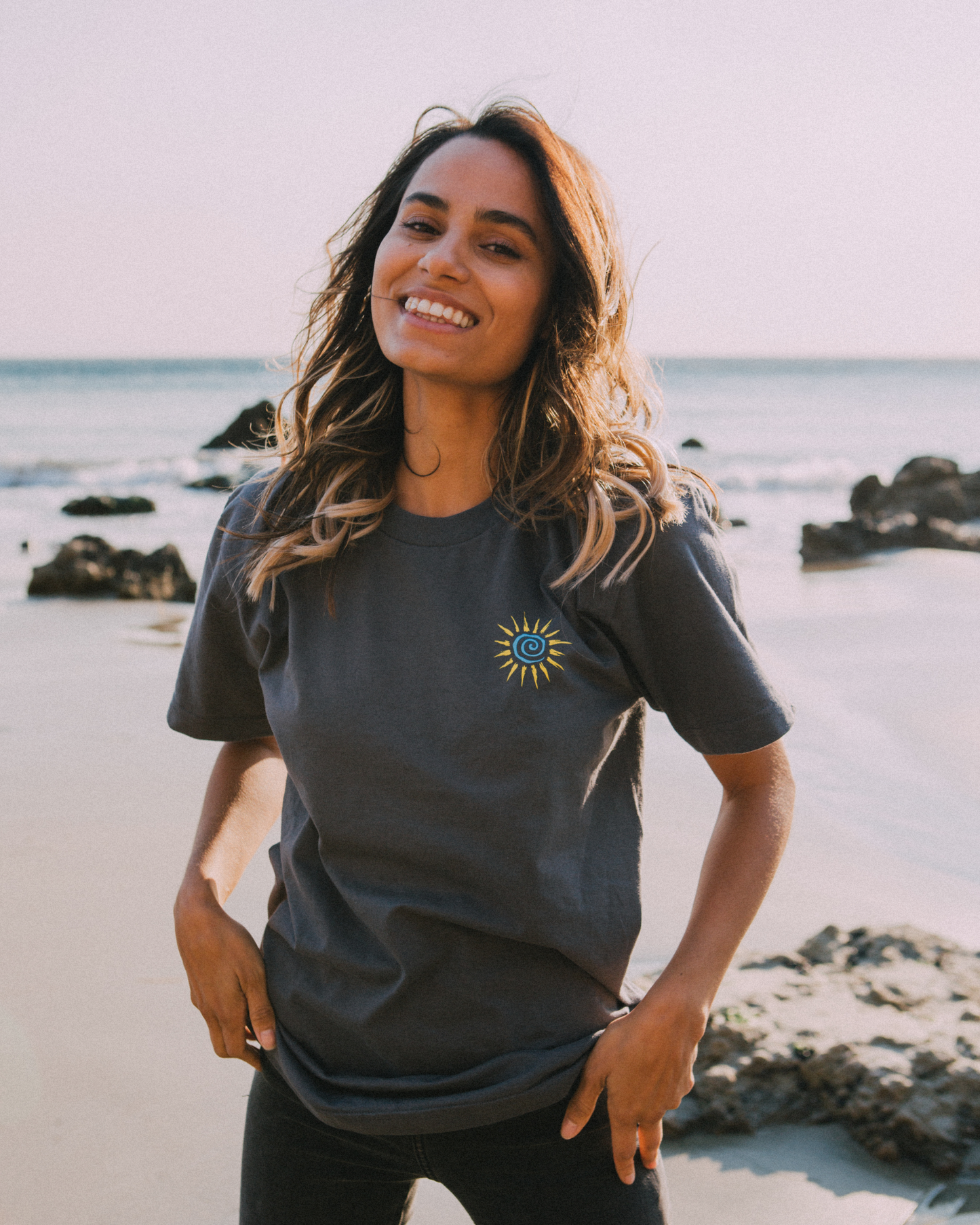 Sea To Sun Charcoal Tee