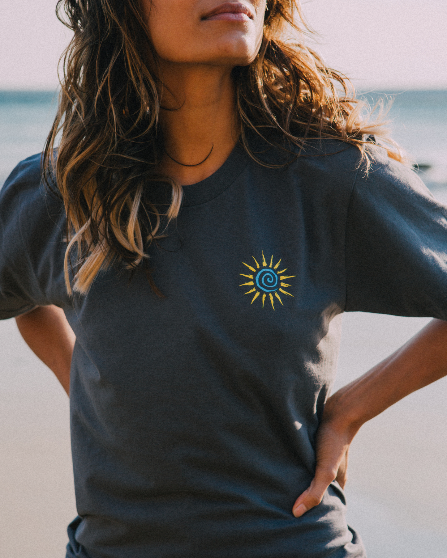 Sea To Sun Charcoal Tee
