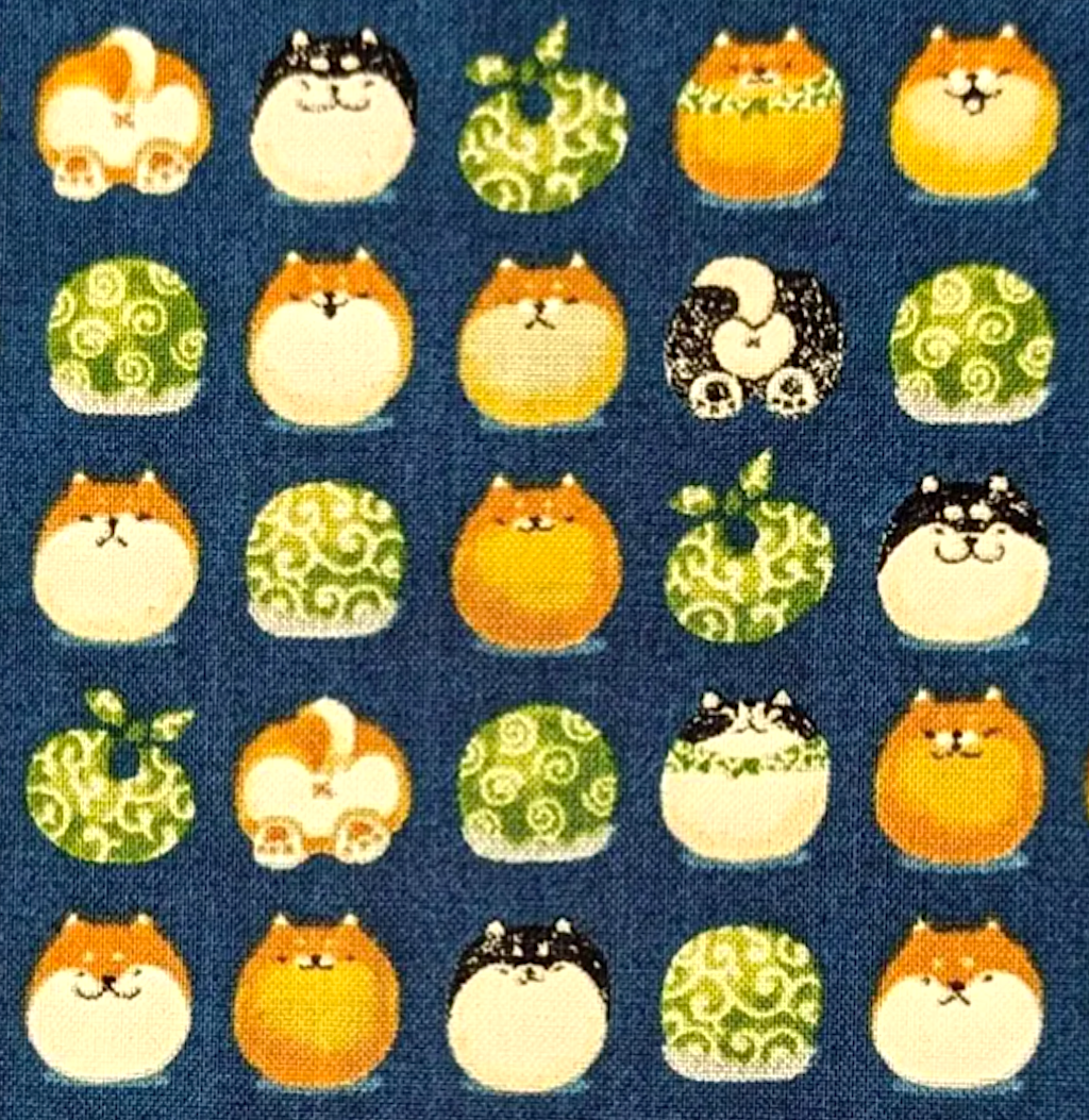 Shiba navy fabric pattern