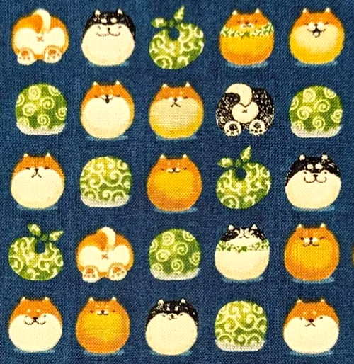 Shiba navy fabric pattern