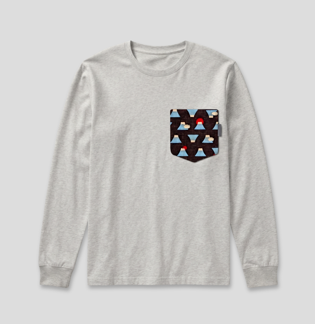 White hoodie with a circular logo on the chest against a white background